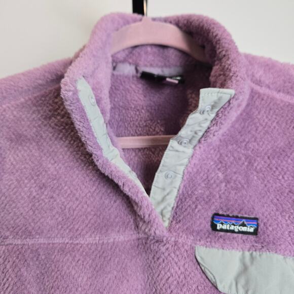 Patagonia Re-Tool Snap-T Fleece Pullover Sweater Jacket Purple Gray Polartec Med - Picture 3 of 9